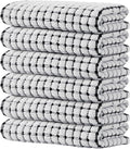 Kitinjoy Cotton 6 Pack Terry Kitchen Towels, 16 x 25 Inches Super Soft and Absorbent Dish Towels, Quick Drying Hand Towels for Kitchen Drying, Black