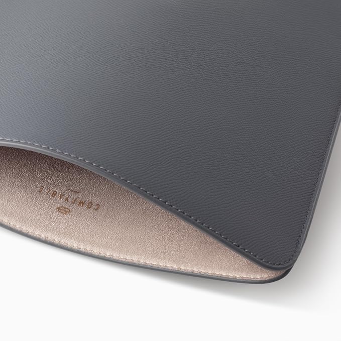 Comfyable Laptop Sleeve 13 Inch Precisely Compatible with MacBook Air M4 2025-2018 & MacBook Pro M2 2022 M1 2020-2016, Genuine Leather Cover Case, Dark Gray