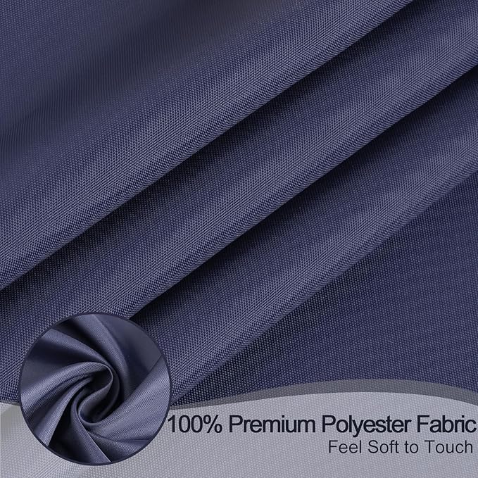 AooHome 72 Width x 96 Height inch Fabric Shower Liner, Extra Long Solid Color Shower Curtain with Hooks, Weighted Hem, Waterproof, Navy Blue