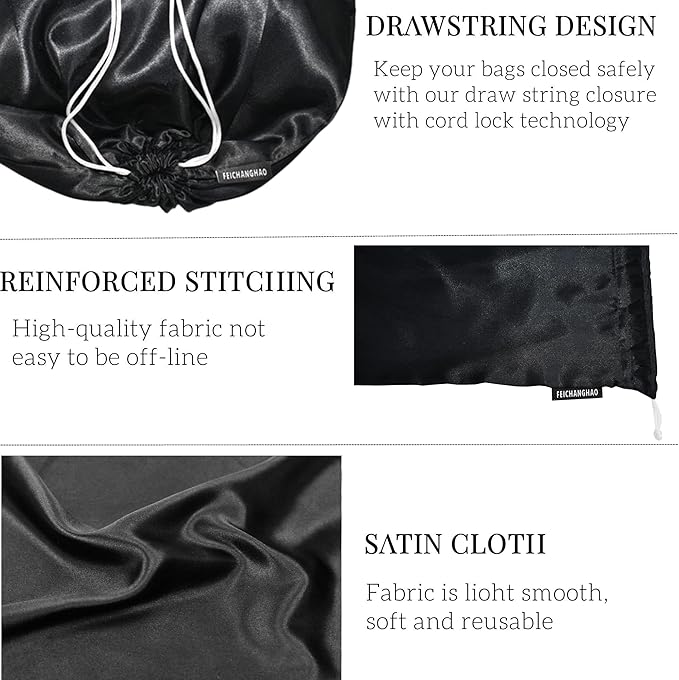 FEICHANGHAO 7 Pack Dust Bags for Handbags Storage Silk Cloth Bag With Drawstring Large Storage Pouch for Handbag Purse Shoes Boots