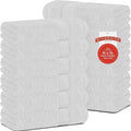 RIVERSIDE 12 Pack Premium 100% Cotton Face Wash Cloths, 12 x 12 Inches, Soft & Absorbent Face Towels for Bathroom Wash Clothes, 550 GSM, Luxury WashCloths for Showering, Body, Spa & Gym, White