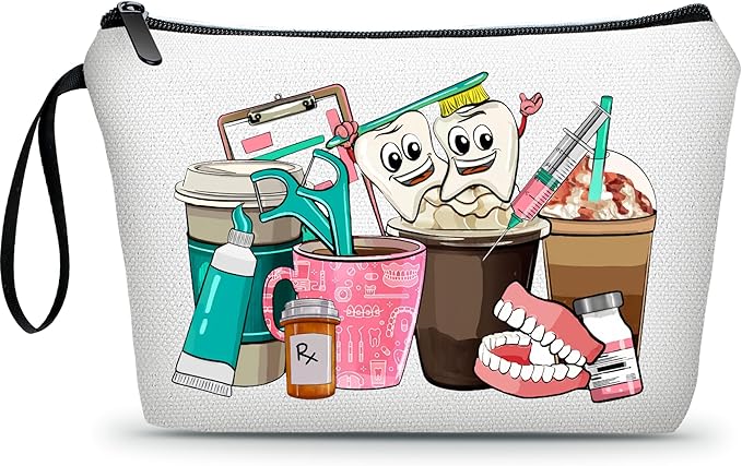 ARIOSEY Dental Hygienist Medical Assistant Birthday Gifts for Women Her Girls Gifts Dental Assistant Accessories Travel Cosmetic Bag
