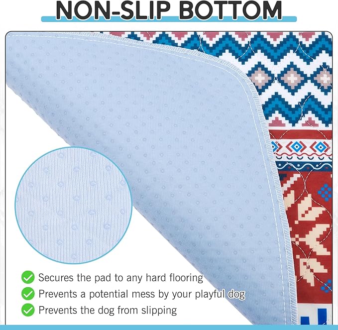 ESGPET Washable Pee Pads for Dogs - 34”x36” 2PCS, Whelping Pad for Puppy Training, Playpen Crate Bed Floor Protector, Reusable Dog Potty Pads Non-Slip, Super Absorbent & Odor Controlling, Red Stylish