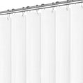 PANGSINNE Long White Shower Curtain Waterproof Large Heavy Duty Fabric for Bathroom, Machine Washable Tall 256GSM Modern Shower Curtains for Spa Hotel with 12 Metal Hooks, 72Wx80H