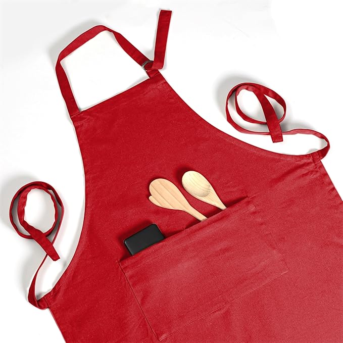 Native Fab Kitchen Apron 2 Pack - 100% Cotton Adjustable, Durable Apron with Pockets, Perfect for Cooking, Baking, Grilling