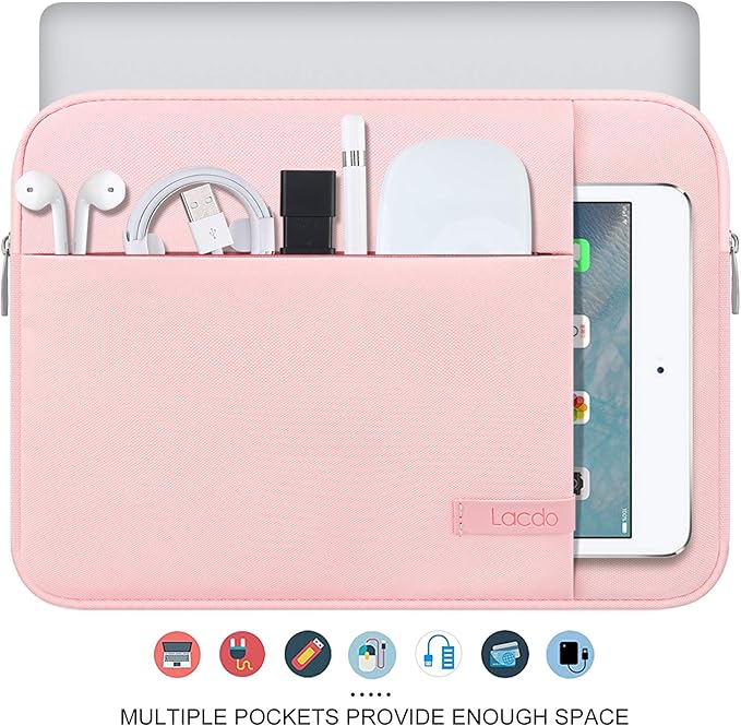 Lacdo Laptop Sleeve Case for 14 inch New MacBook Pro M5/M4/M3/M2/M1 Chips Pro Max A3434 A3112 A3401 A3185 A2918 A2992 2025-2021, 13.8" 13.5" Microsoft Surface Laptop 7th 6 5 4 3 Computer Bag, Pink