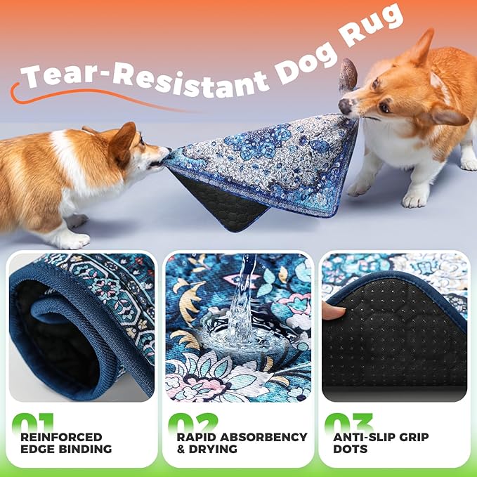 Hompet 2 Pack Waterproof & Absorbent Dog Car Seat Cover Mat, Fits Most Dog Car Hammocks, Washable Reusable Backseat Protector Pad, Quick Dry Leak-Proof Non-Slip Pet Travel Mat for Cars, 28.5"x60"