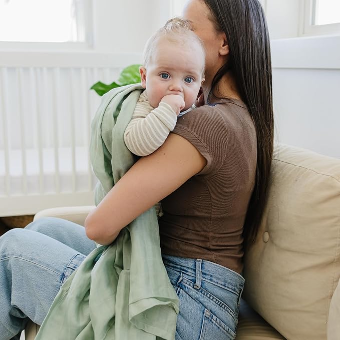 Featherhead™ 100% Cotton Muslin Swaddle Blankets for Baby Girl - Large 47”x 47” - Pre-Washed, Soft, & Breathable - Newborn Essential & Perfect Baby Registry Gift (4 Pack - Brown Solids)