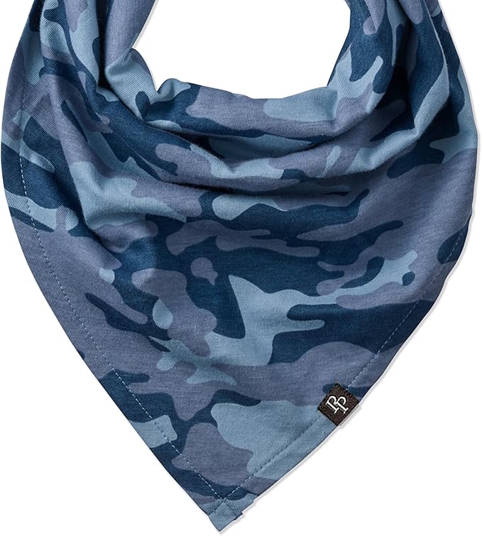 Pet Passion Bandit - The PET Bandana 100% Organic Cotton Pet Bandanas Clothes for Small, Medium, Large Dogs, 3-Pack Navy Camo, X-Small/Small