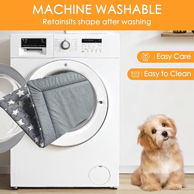 WITTOP Washable Dog Bed Plush Orthopedic Outdoor Crate Mat with Non-Slip Bottom,Luxe Soft Kennel Pad for Pets, Cozy Cage Cushion & Pet Sleeping Mattress Large Sized,Medium,Small Dogs,30 x 20 inch,Gray