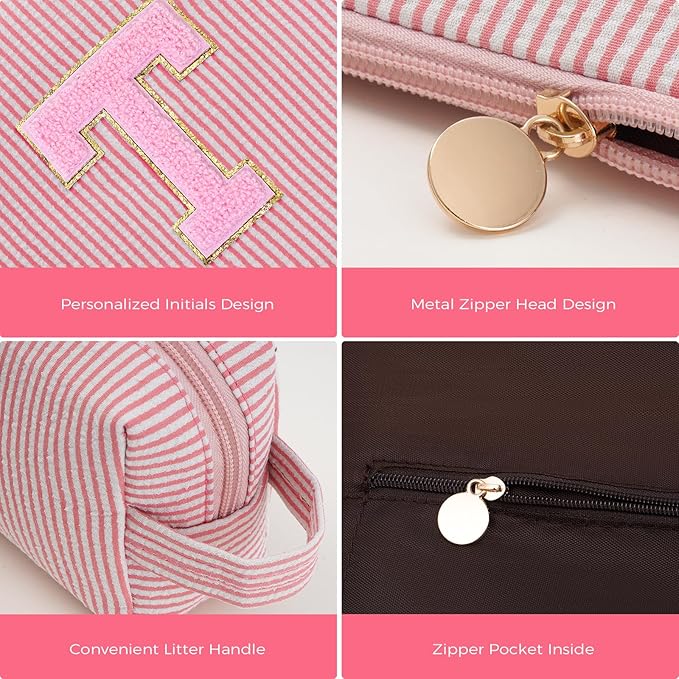 Btffitting Teacher Appreciation Gifts,Thank You Gifts from Students,Birthday Teacher Retirement Gifts for Women,Teachers Day Gift Ideas,Makeup Bag Set Cosmetic Bag - Peach,T
