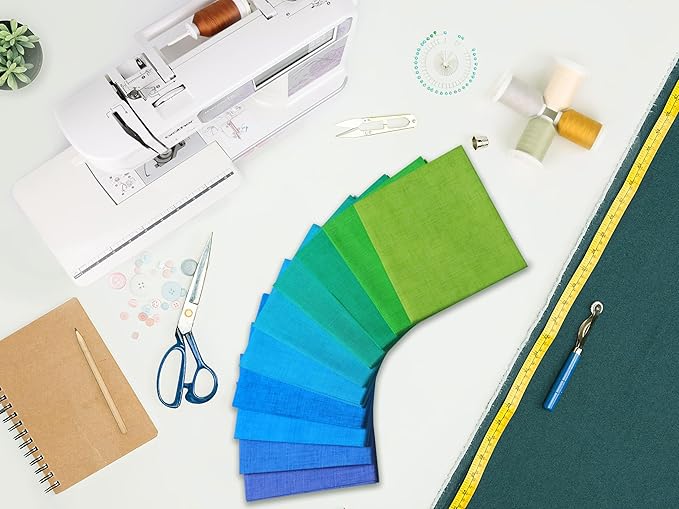 Craftido - 11 Options Solids with Tweed Tonals - Assorted Color Cotton Quilting Fabric Bundles 10pcs Fat Quarters 18"x21" - Medium Weight 5.2oz - for Quilting, Sewing and Crafts - Pastel Colors