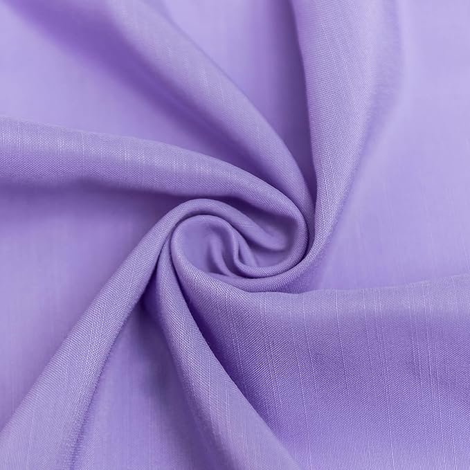 Biscaynebay Wrap Around Bed Skirts for Full & Full XL Beds Short Drop of 12", Lavender Adjustable Elastic Dust Ruffles Easy Fit Wrinkle Resistant Silky Luxurious Fabric Machine Washable