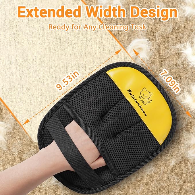 Ruistarhuan Pet Hair Removal Glove，2026 Newly Upgraded Reusable Magic Brush Pet Hair Remover Glove for Cats & Dogs，Pet Hair Remover Tool for Couch,Curtain, Clothing, Carpet, Car Seat (2Pcs)