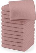 RIVERSIDE 12 Pack Washcloths - 12x12 Inches, 500 GSM, 100% Ring-Spun Cotton - Soft, Absorbent & Durable Face and Body Towels - for Bathroom, Spa, Gym, Makeup Removal & Everyday Use - Dusty Rose