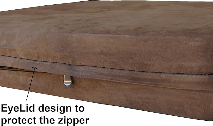 Dogbed4less Extra Large True Orthopedic Gel Memory Foam Dog Bed, Waterproof Liner and Durable Brown Cover, XL 47X29X4 Inch Fit 48"X30" Crate