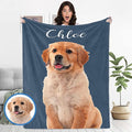 Ecautly Personalized Pets Blanket with Photos, Custom Dog Blanket for Small Dogs, Personalized Dog Blankets with Picture, Dog Memorial Gifts for Loss of Dog, Gifts for Pets Bereavement/Passing Away