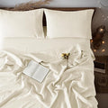 LBRO2M 100% Linen Sheet Set Twin XL Size,Bed Sheets 3 Piece Sets,Solid Color Natural Flax Bed Sheets Soft Breathable Bedding,16" Deep Pocket,All Season (Twin XL, Beige)