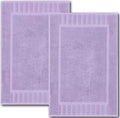 White Classic Luxury Bath Mat Floor Towel Set - Absorbent Cotton Hotel Spa Shower/Bathtub Mats [Not a Bathroom Rug] 22"x34" | 2 Pack | Lavender
