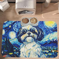 Shih Tzu Dog Food Mat for Floors Waterproof,Quick Dry Anti-Slip Dog Bowl Mats for Food and Water,Pet Feeding Mats,Pet Placemat for Messy Drinkers to Protect Floors,Pets Supplies 17.72×11.81in