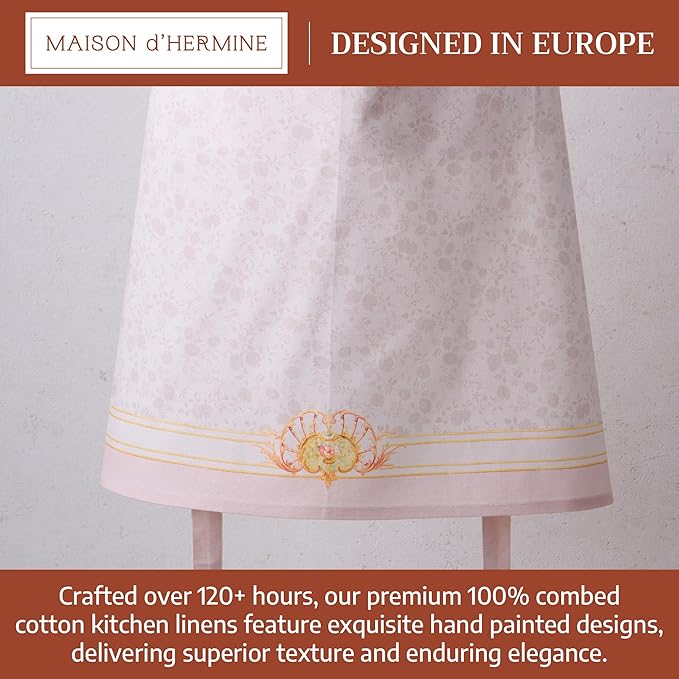Maison d' Hermine 100% Cotton Apron for women with Pocket Kitchen Chef Apron for Men Cooking Gardening Server Waitress