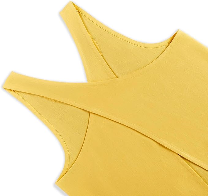 Solino Home Cross Back Linen Apron with Pockets for Gardening, Kitchen - Marigold Yellow Pinafore Smock Apron 100% Pure Linen for Men & Women - Handcrafted from European Flax
