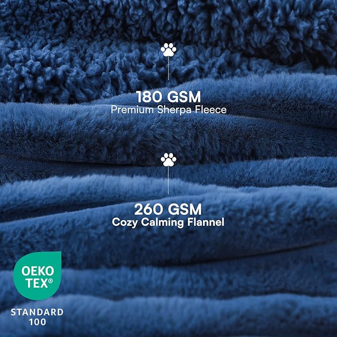 Luciphia Waterproof Dog Blanket for Small Puppy Ultra-Soft Calming Cut Pile Flannel Throw Durable & Warm Furniture Protection for Couch Car Pet Cat Blanket Machine Washable Deep Navy,S(40''x28'')