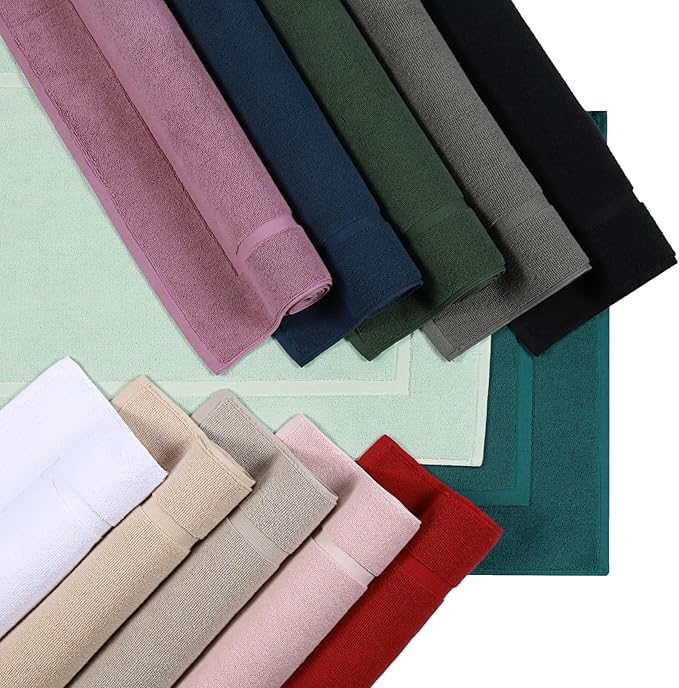 ELITE Emporium Home Collection 2-Piece Cotton Bathroom Mat Set, 21" x 34" - 100% Cotton, Absorbent, Quick-Dry, Bath Towel Mats for Floor, Cool Mint [Not a Bathroom Rug]