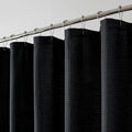 OWENIE Black Shower Curtain, Waffle Weave Heavy Fabric Shower Curtain for Bathroom, Waterproof Thick Textured 420G/M Soft Elegant Luxury Hotel Spa Bath Curtains, Machine Washable, Black, 72W x 72L