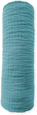 SwaddleDesigns Cotton Muslin Swaddle Blanket, Receiving Blanket for Baby Boys & Girls, Best Registry Gift, 46x46 inches, Teal