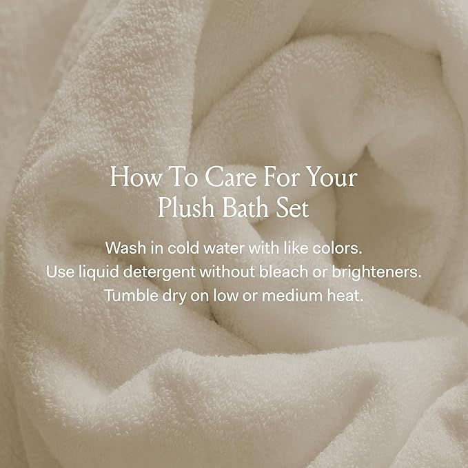 BOLL & BRANCH Plush Bath Towel Set - Juniper - 6 Piece - Includes 2 Bath Towels, 2 Hand Towels & 2 Washcloths - 100% Organic Cotton - Ultra Soft & Luxurious - Quick Absorbing