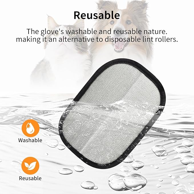 YUZUKYAUY 2 Pcs Electrostatic Gloves Pet Hair Removal,Reusable Pet Cat Dog Hair Removal Grooming Gloves Brush Tool