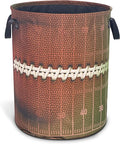 Football Laundry Basket Ball Texture Pattern Oxford Cloth Laundry Hamper With Handle Foldable Portable Clothes Storage Basket 18.9 X 16.5 Inch Storage Bag For Laundry Room/Bathroom/Bedroom/Dormitories