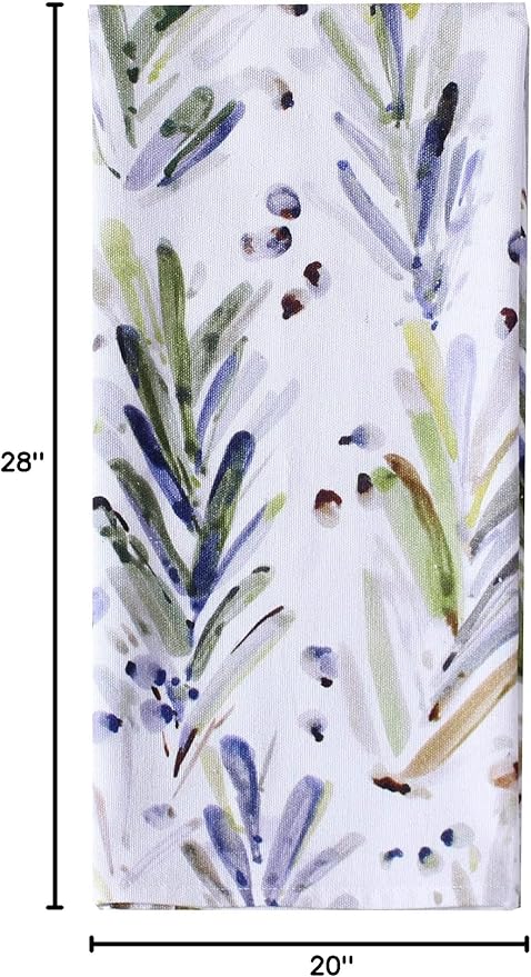 ACCENTHOME Cotton Multipurpose Kitchen Towel Set of 4 - Absorbent Bar & Tea Towels | Leaf Garden Print - 20x28
