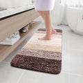 Arotive Microfiber Bathroom Rugs, Shaggy Soft and Absorbent Bath Rug, Non-Slip, Thick Plush Machine Washable Dry Bath Mats for Bathroom, Tub and Shower, 47x20, Brown, Rectangular