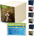 Pet Dreams Dog Crate Cover - Breathable Fabric Kennel Topper for Single-Door Crates, Fits iCrate Dog Cages 18, 24, 30, 36, 42, 48 Inches (Khaki, Medium, 30")
