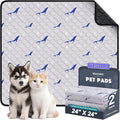 Velvopet Washable Pee Pads for Dogs, 2 Pack Puppy Pads, Super Absorbent & Leakproof with Anti-Slip Bottom for Dog Training, Crates, Car, Pet Pee Pads, and Furniture Protection, 24"x24"