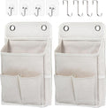 Someteth Hanging Basket for Organizing, Wall Organizer with Pockets and Over The Door Organizer，Can for Home, Closet, Office and Camper (2 White)