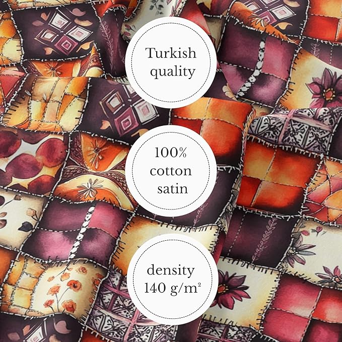 Soft Blossom Patchwork Cotton Fabric – Premium Turkish Printed Cotton 140 GSM, Pre-Cut 61 x 36.6 Inches, Pastel Floral Quilting Fabric for Baby Projects, Home Decor & Sewing Crafts
