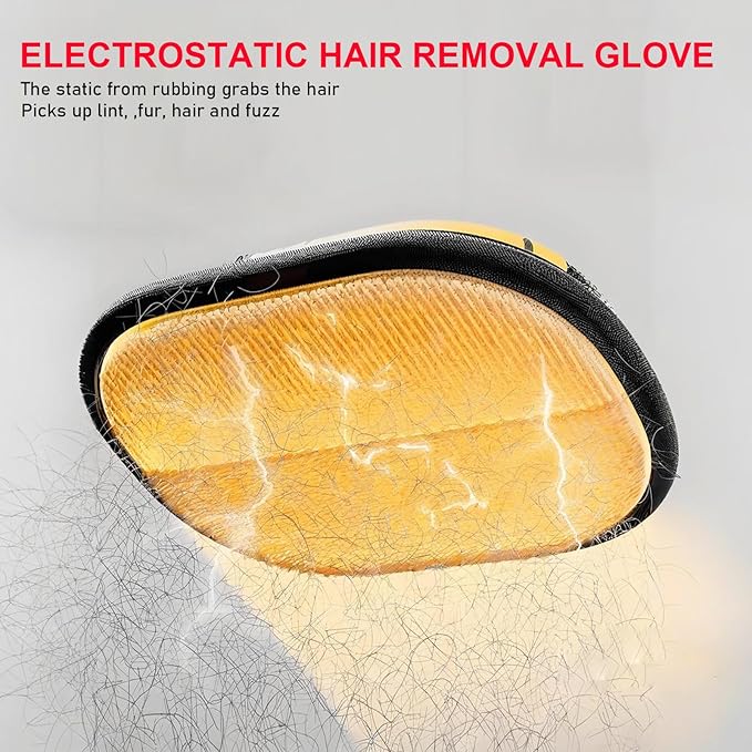 febnwn 3Pcs Pet Hair Removal Glove for Cats & Dogs, Reusable Electrostatic Pet Hair Gloves,Pet Hair Remover, Newly Upgraded Pet Hair Removal Tool for Car Seat,Clothing,Carpet,Couch