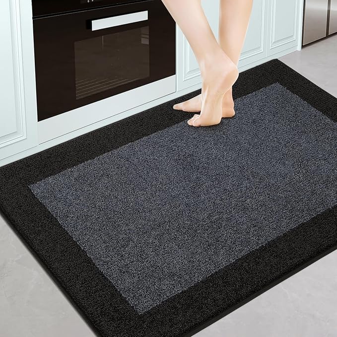 DOMUSTEX Machine Washable Kitchen Rug 32" x 48", Non Slip Indoor Door Rug, Absorbent Entrance Runner Rug for Bedroom, Hallway, Bathroom, Floor