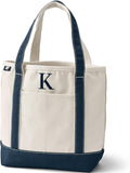Lands' End Pre-Monogrammed Letter Canvas Tote Bag