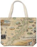 Xplorer Maps Canvas Tote Bag with Handles, Cloth Grocery Shopping Bag, Reusable & Eco-friendly Bag, 100% Cotton, Washable