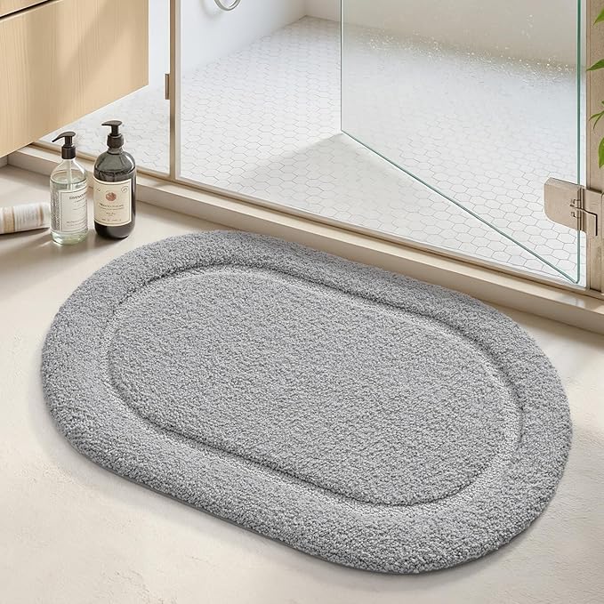 Color&Geometry Grey Bathroom Rugs, Non Slip, Absorbent, Soft, Washable, Thick Bath Mat, 24"x36" Small Bath Rug Bath Mats for Bathroom Floor, Shower, Sink, Vanity