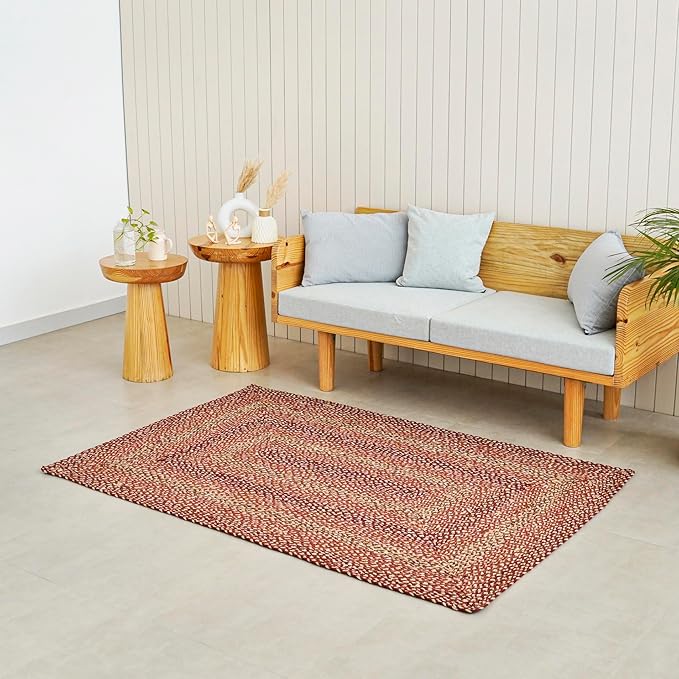 Traditional Jute Braided Runner Rug, Rustic Primitive Country Décor for Kitchen, Entryway, Hallway, Bloom, 2'6"X12'