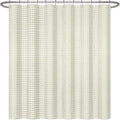 ggaimwf 36x72 Inch Solid Color Shower Curtain for Bathroom Waffle Bath Water Resistant Fabric Curtains Cream Modern Thick Shower Stall Curtain with Metal Hooks