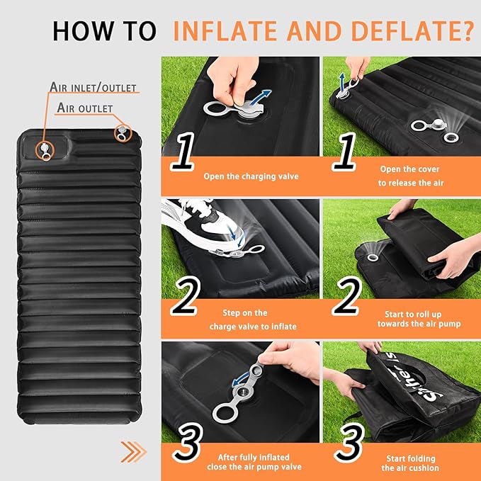 Sixheels Car Back Seat Pet Cover for Dogs Back Seats Protector, Soft Inflatable Cushion Backseat Extender Comfortable Dog Hammock, Waterproof Dog Bed Rear Travel Accessories for Car,SUV,Truck