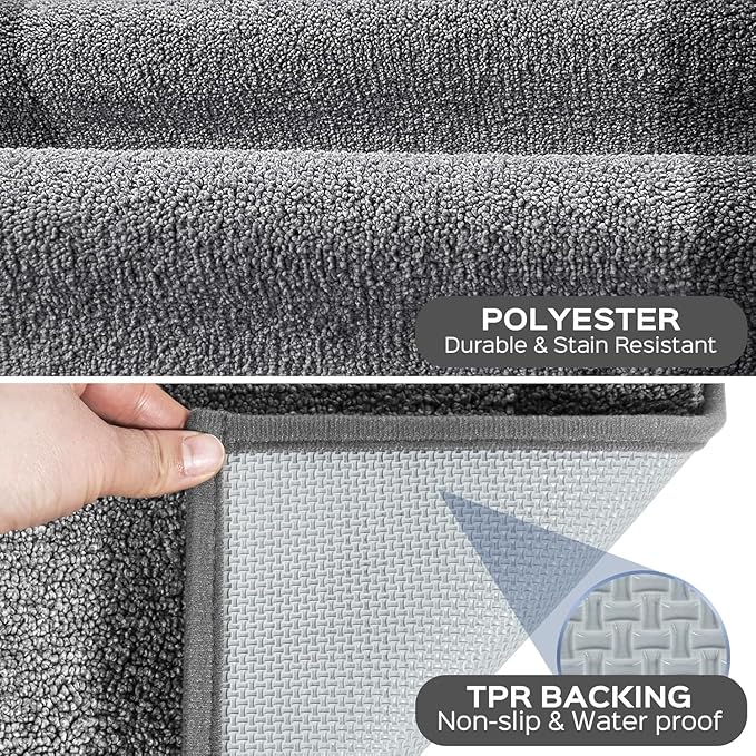 DOMUSTEX Washable Area Rug 48" x 72", Non Slip Kitchen Rug for Floor, Absorbent Entrance Runner Rug for Bedroom, Living Room, (Roll Packing)