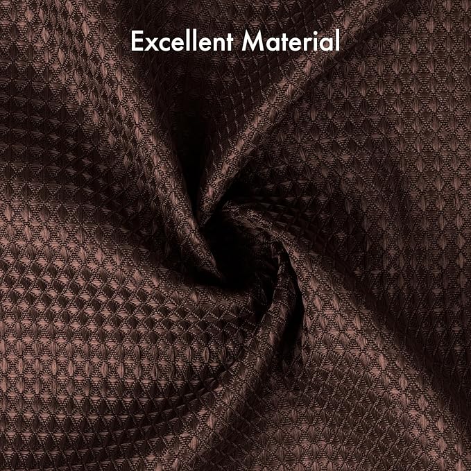 AmazerBath Brown Shower Curtain Waffle Textured, Fabric Shower Curtain Thick Heavy Duty 240GSM Hotel Quality Bathroom Shower Curtains, 72 x 72 Inches