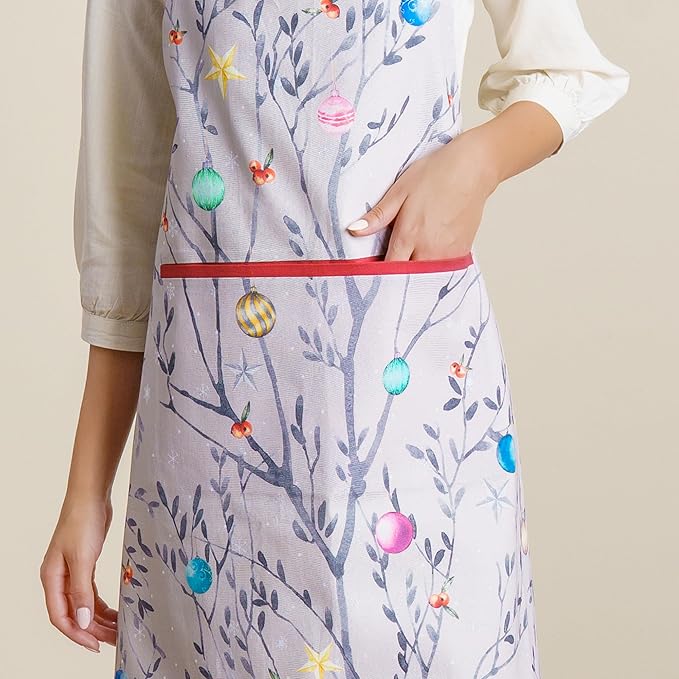 Maison d' Hermine 100% Cotton Apron for women with Pocket Kitchen Chef Apron for Men Cooking Gardening Server Waitress